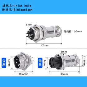 GX12 GX16 GX20 GX25 GX30 Aviation Cable Connector Plug Metal Male Female Panel