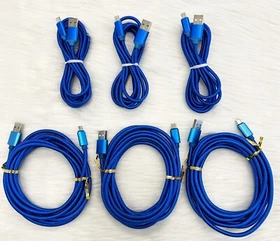 3 Pack 6ft 10ft Micro USB V9 to USB Fast Quick Charging Charger Cable Cord Blue