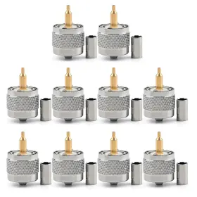 LMR195 SILVER Connector Uhf Male Plug Crimp
