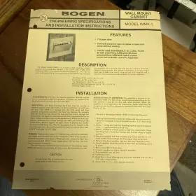 WMK-1 BOGEN Box Wall Mount Cabinet
