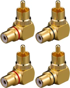 4330394679 EIGHTNOO Rca Right Angle Adapter Female Male Wall