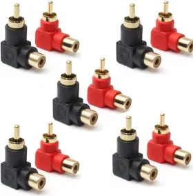 8541744244 EXGOOFIT Rca Male Female Connectors Right Angle