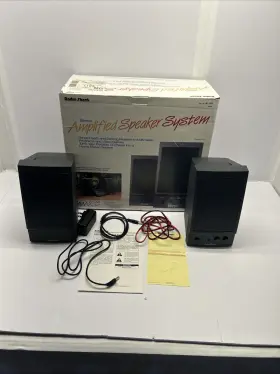 401362 RADIOSHACK Radio Amplified Stereo Speakers Set Box