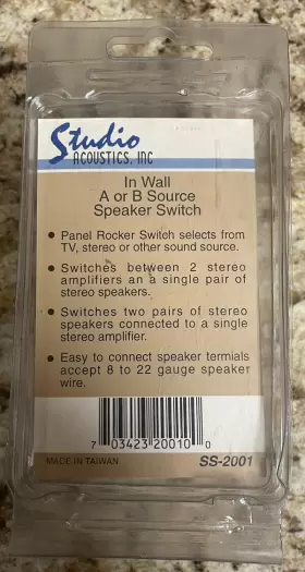 SS-2001 STUDIO ACOUSTICS Wall Speaker Selector #2