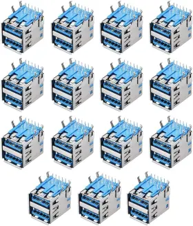 A18102700UX0539 UXCELL Pcb Usb Connector Dual Port Female