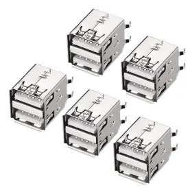 A18102700UX0577 UXCELL Pcb Usb Connector Dual Port Curled