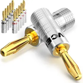MC203-6P-CA VCELINK Speaker Banana Plugs Sliver