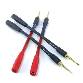 W-018 WJSTN Braided Wire Speaker Banana Plugs Female Jack