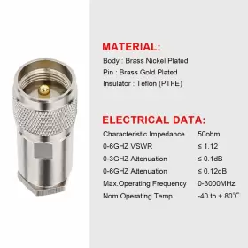 UHF-J-LMR400 XRDS RF Coax Male Clamp Connector Plug #2