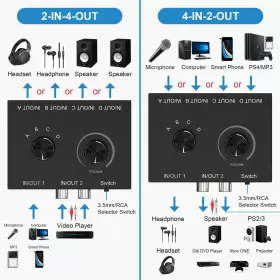 671891482697 YEEMIE Stereo Audio Switch Rca Switcher #3