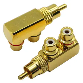 255518 ZDYCGTIME Rca Splitter Adapter Right Angle Male