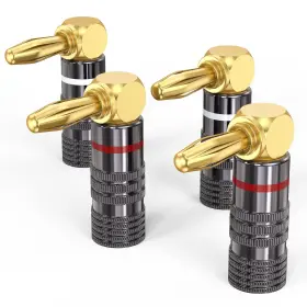 VIB-I7I-12 ZENIKON Right Angle Banana Plugs Speaker Wire