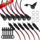Tugermoola 6 Sets 5.5 x 2.1mm DC Power Jack Threaded 12mm (0.47in), Black 
