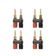 EIGHTNOO 4Pcs Banana Jack Plugs Gold Plated Long Threaded Binding Post... 
