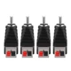 Borsuer Rca To Speaker Wires Adapter, 4Pcs Rca Male To Spring Press