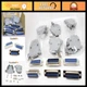 6 Sets DB25 Male Solder Cup Connectors + Plastic Hoods, 25 Pins D-Sub, 12-Pack