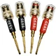 CESS-220 Pin Banana Plug to 4Mm Female Banana Jack/Speaker Wire, 4 Pack (Braided