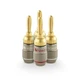 Nakamichi FanLock Excel Series 24k Gold Plated Banana Plugs 10 AWG - 18 AWG G...