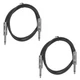 2 Pack of 3 Foot 1/4" TS Patch Cables 3' Extension Cords Jumper, Assorted Colors
