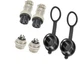 12mm 5-Pin Metal Male/Female Panel Aviation Cable Connector Adapter, silver 