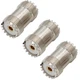 exgoofit PL259 Barrel Connector 3-Pack SO239/UHF Female to Coax Silver