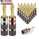 WGGE Banana Plugs Audio Jack Connector 24k Gold Dual Screw Lock 12 Pairs FROM US
