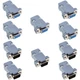 Jienk 10PCS VGA Male Female DB15 3 Row Solder Cup Connectors Kit, M/F 