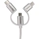 Gigastone Cables 3In1 (MicroUSD, USB-C and Ligtning), 1M, silver