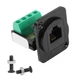 QIANRENON RJ11 Panel Mount 6P4C CAT3 Screw Terminal Solderless D-Type, black 
