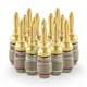 Nakamichi FanLock Excel Series 24k Gold Plated Banana Plugs 16 Pcs (8-Pairs) 