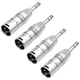 SINUS LIVE 4 Packs XLR Female Male to 1/4" TRS Adapter, Balanced Silver