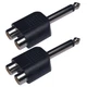 CESS 6.35mm Mono Male to #629: RCA Female,2-Pack, Silver 