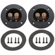BlueMart 3" Round 2-Way Binding Post Screw Cup Connector Speaker Black - 2pcs 