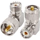 MOOKEERF PL259 Male to UHF Female Right Angle Adapter, Silver 