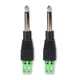 Conwork 6.35mm / 1/4" Audio Mono Male Plugs to 2 Screw Terminal Female Nickel 