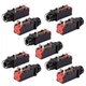 uxcell 10 Pcs 6.35mm 1/4 Inch 3Pin Mono Jack Panel Mount PCB Silver, Black