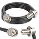MOOKEERF RG58 UHF PL259 Male to SO239 Female Right Angle Bulkhead 10FT, black 
