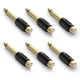 VCE RCA to 1/4" Audio Adapter, 6.35mm Mono Plug Male 55 x 7.8 x 7.8mm, Black 