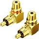 Warmstor 2-Pack RCA Right Angle Adapter 90 Degree 2-PACK, Gold Plated