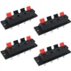 LRONG 4Pcs Jack Socket Spring Push Release Connector Speaker Red & Black 