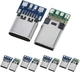 10PCS USB 3.1 Type C Connector 24 Pins Male Female Plug Socket silver 