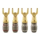 Nakamichi FanLock Excel Series 24k Gold Plated Spade 4 Pcs (2-Pairs)