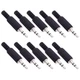 Fancasee 10-Pack 3.5Mm 1/8" Replacement Repair Jack TRS Stereo Male Plug Adapter