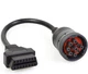 MasTrack | Black J1939 9 Pin to OBD 2 Adapter Cable | 1 Foot | Connector Cable