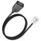 PLEASANTLY RJ116p4c Male to USB Female, RJ11 To 30cm, black 