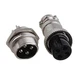 BQLZR Silver Aviation Plug 4-Pin 16mm GX16-4 Metal Male Female Panel Connecto...