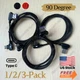 90 Degree Angle USB-C to USB-A Charger Cable Fast Charging Type Sync Cord 3/6FT