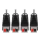 Borsuer RCA to Speaker Wires Adapter, 4Pcs Male 45mm * 15mm * 20mm, Black 