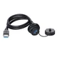 CNLINKO USB 3.0 Connector, Type A Female, Panel Mount Receptacles 1M, Black 