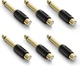 VCE RCA to 1/4" Audio Adapter, 6.35mm Mono Plug Male Female Black 